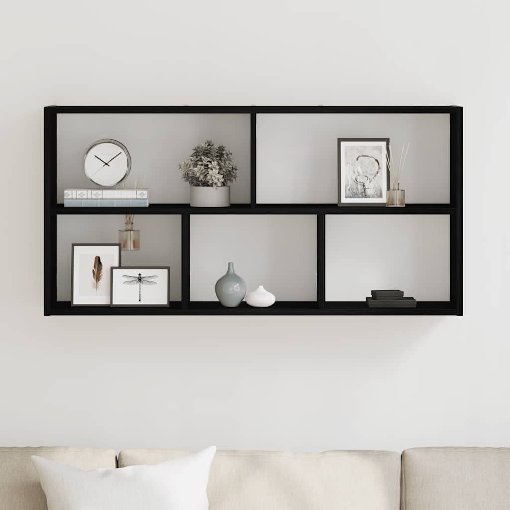 vidaXL Regal Wandregal Schwarz Eichen-Optik 100x25x50 günstig online kaufen