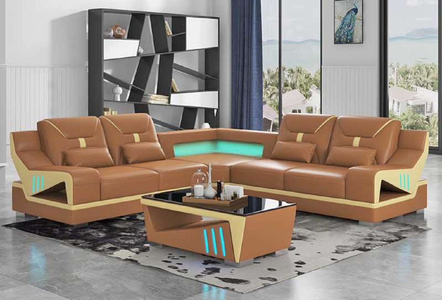 JVmoebel Ecksofa Modern Ecksofa Form Polster Made Designersofa L Couchen, Sofa Europe Teile, 3 Eck Couch Braun in