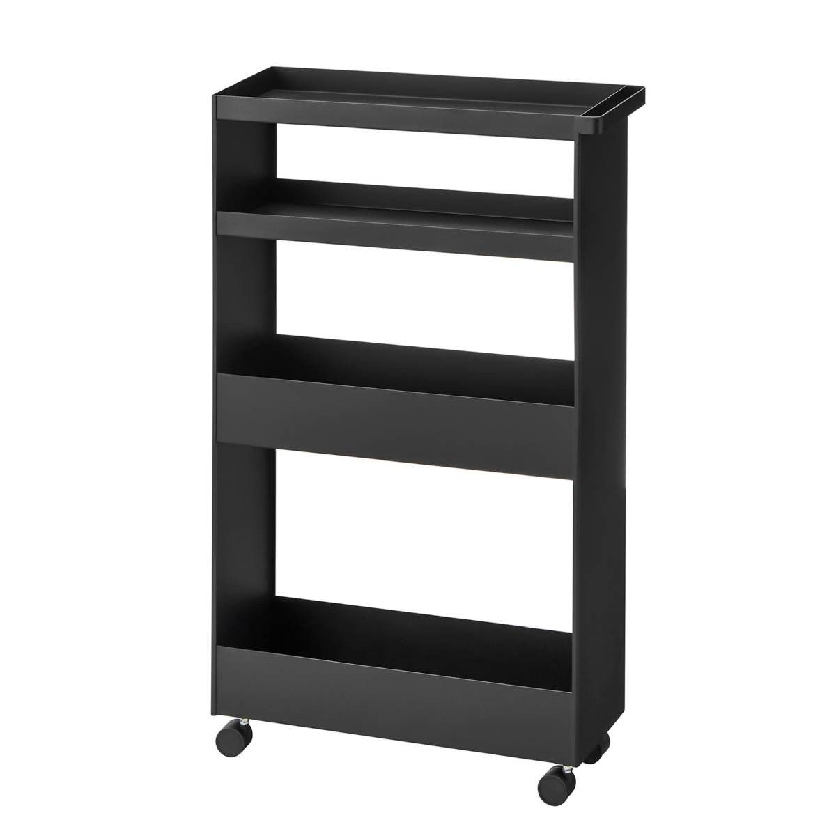 Yamazaki Küchenwagen "Tower" Rollwagen Rollregal Nischenwagen schmal 12x80x48cm, Rollschrank, 4 Ebenen, mit Rollen, für Küche und Bad