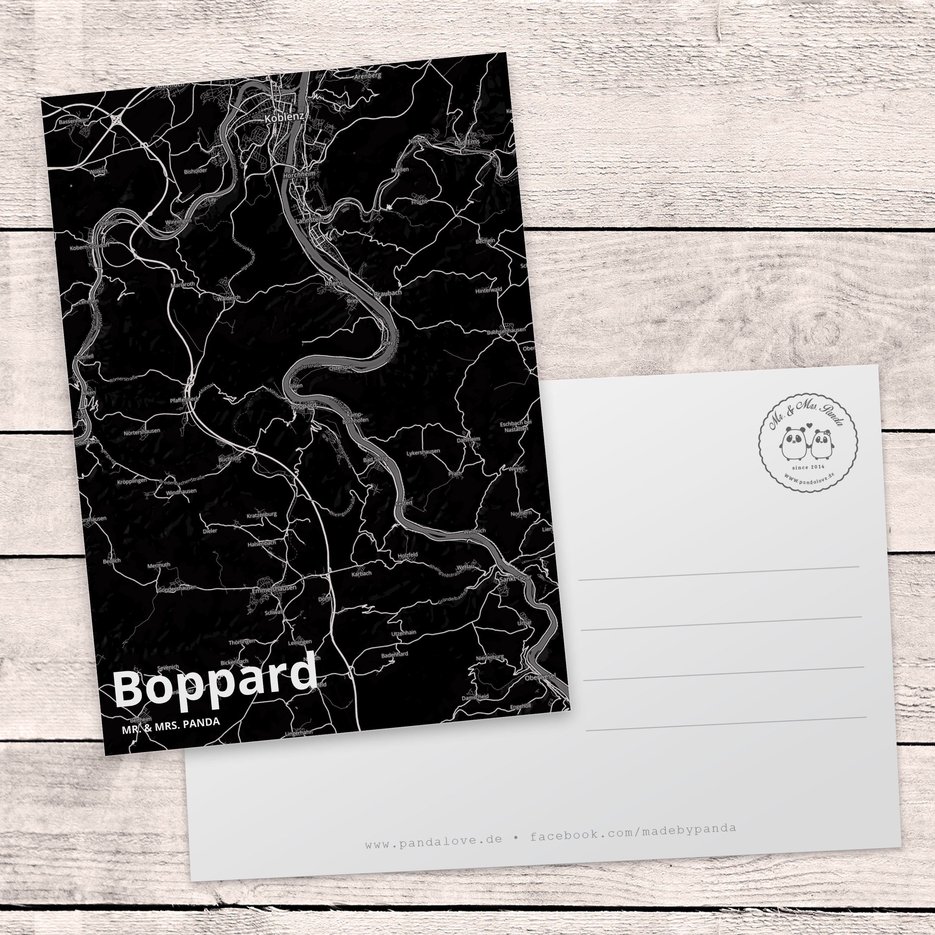 Mr. & Mrs. Ansicht Stadt Postkarte Karte Boppard - Map Dorf Stadtplan, Geschenk, Panda Landkarte
