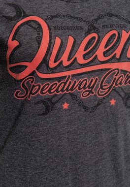 QueenKerosin T-Shirt Queen's Speedway Garage mit Roll-Up Ärmel
