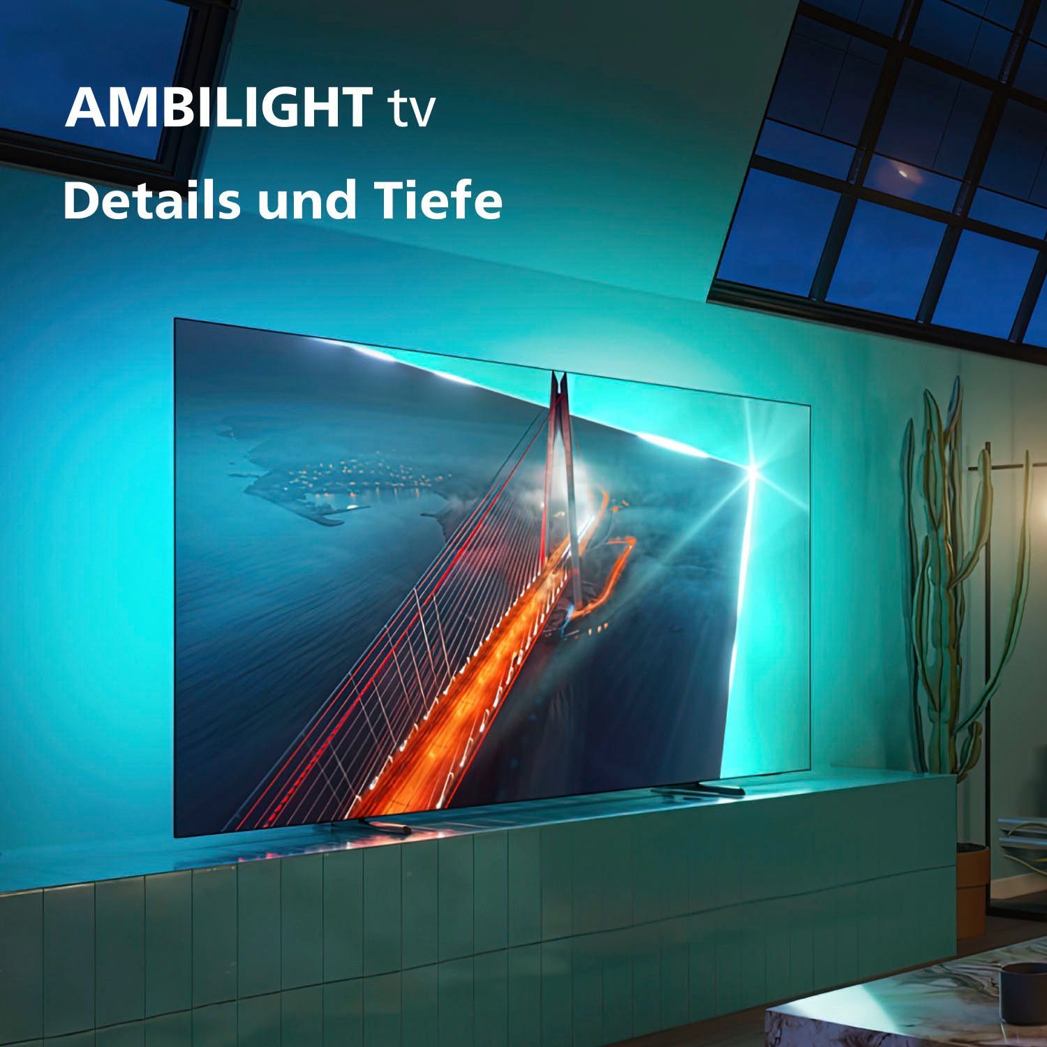 Philips 65OLED708/12 OLED-Fernseher TV, Android (164 Smart-TV) 4K Ultra Google Zoll, cm/65 HD, TV