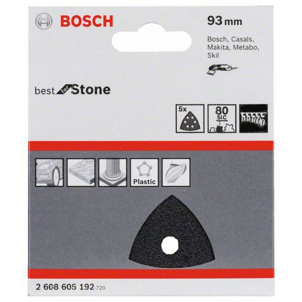 Thumbnail - BOSCH Schleifpapier Schleifblatt F355, 93 mm, 80, 6 Löcher, Klett, mit Klett, gelocht