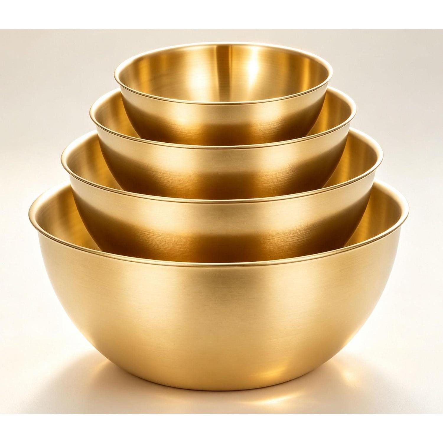 LuxusKollektion Salatschüssel Rührschüssel Set Edelstahl Gold 4er 16-24.5cm, Metall, (4-tlg)