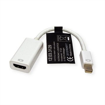 ROLINE Mini DisplayPort-HDMI Adapter, Mini DP ST - HDMI BU Audio- & Video-Adapter Mini DisplayPort Männlich (Stecker) zu HDMI Typ A Weiblich (Buchse), 10.0 cm