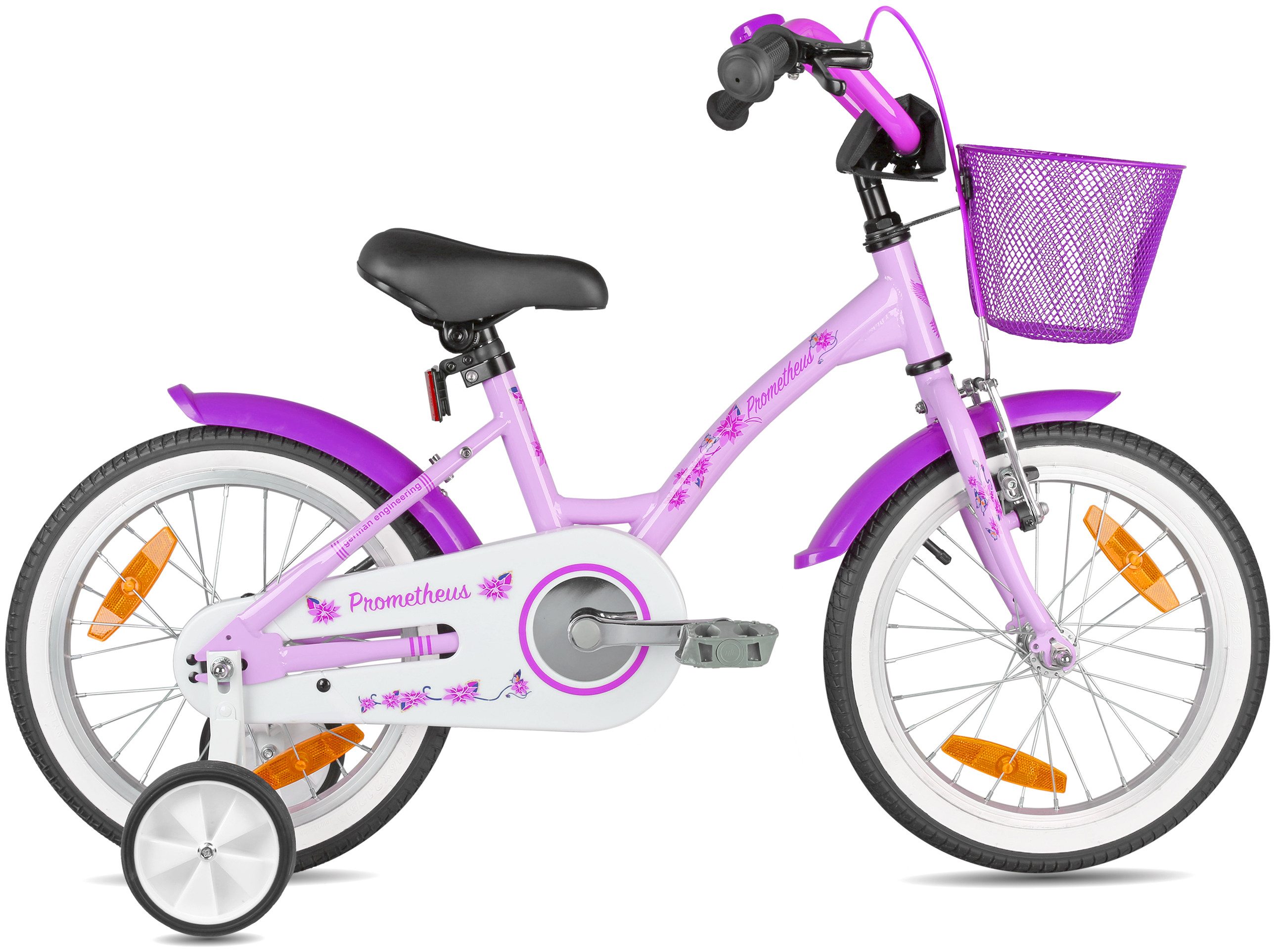 PROMETHEUS BICYCLES Kinderfahrrad HAWK 16 Zoll ab 5 Jahre, 1 Gang, Junge Mädchen Fahrrad Kinder mit Rücktrittbremse Stützräder