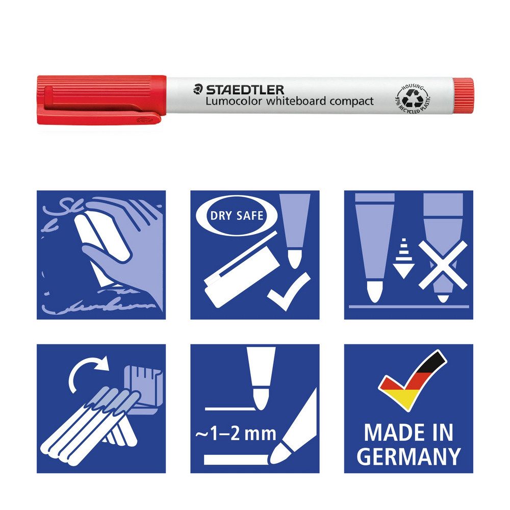 STAEDTLER Whiteboard Marker Staedtler Lumocolor 341 WP6 Whiteboardmarker Sortiert (Farbauswahl nic