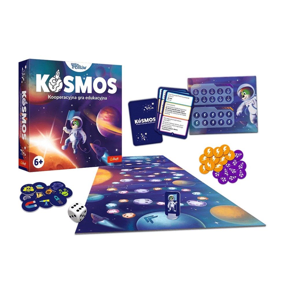 Trefl Spiel Weltraumabenteuer Familienspiel Wissensquiz, Kosmos, kooperativ, Weltraum-Quiz, Astronomiewissen, ab 6 Jahren
