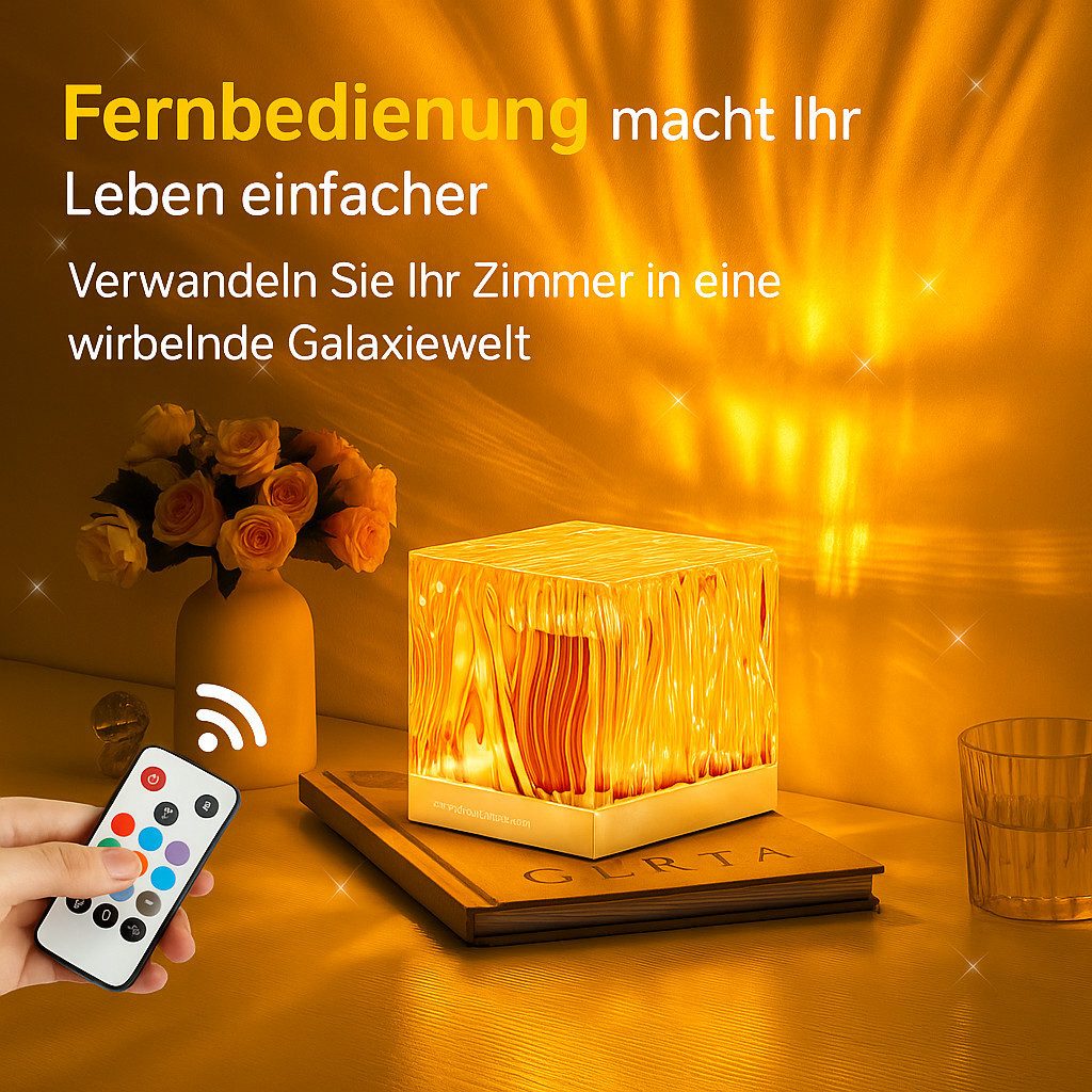 Futicare Nachtlicht LED Northern Lights Projektor, Tischlampe Kristall, 18 Farben Aurora Licht, 162 Modi, Dimmbar, Mit Fernbedienung & Timer, Schlafzimmer Deko  – Bild 4 von 5