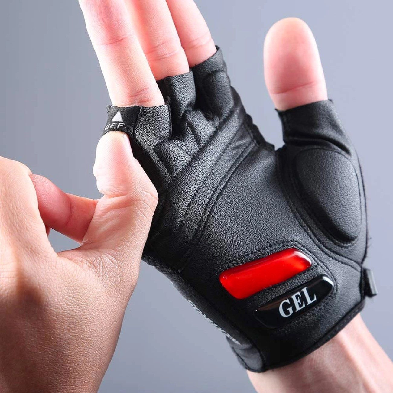 ROCKBROS Fahrradhandschuhe mit Gel-Einsätzen Sporthandschuhe Schwarz aus Polyester – Bild 4 von 5