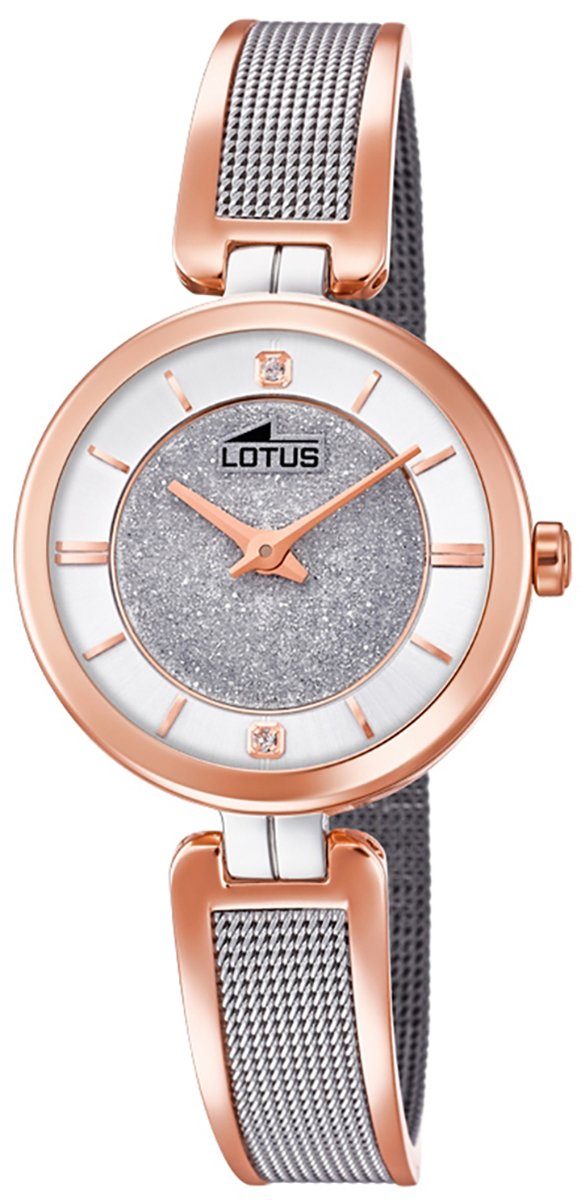 Damen Uhren Lotus Quarzuhr UL18604/1 LOTUS Damen Uhr 18604/1 Edelstahl, Damen Armbanduhr rund, Edelstahlarmband silber, rosegold