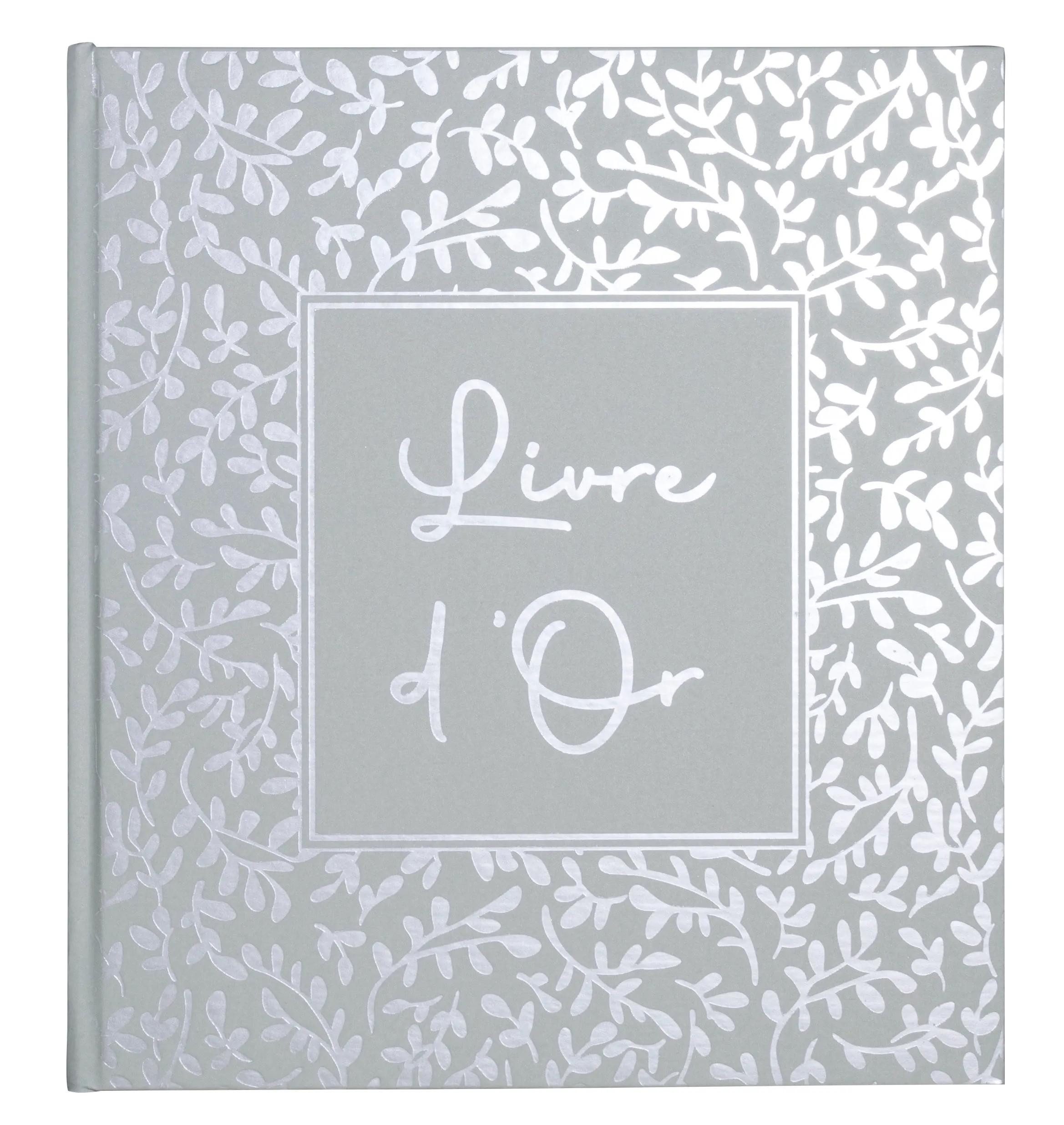 EXACOMPTA Fotoalbum Gästebuch 70 Bl blank Silberschnitt 21x19cm AutentiK Salbeigrün 47363E, Gästebücher Fancy