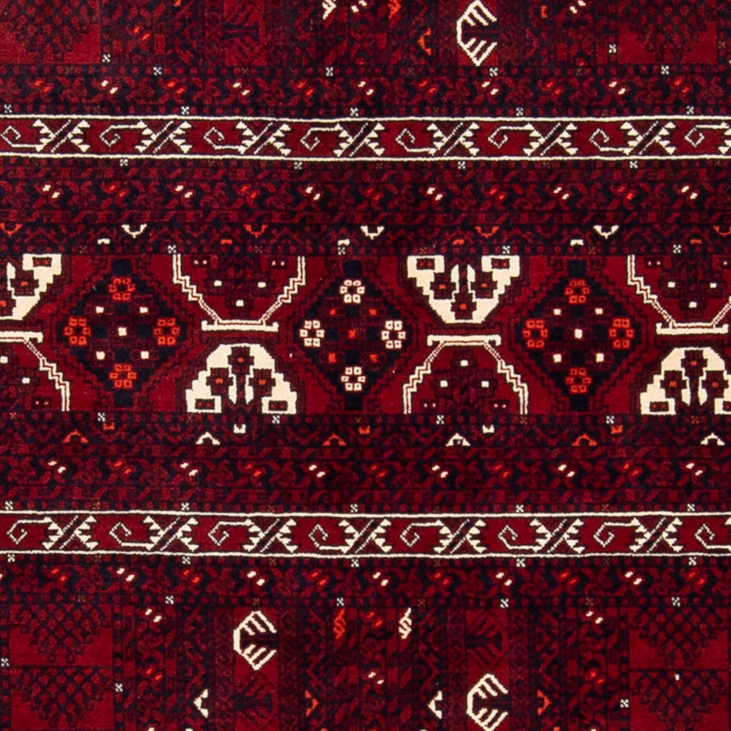 Turkaman mit 164 cm Handgeknüpft, Orientteppich Wohnzimmer, 6 Zertifikat mm, - morgenland, rechteckig, Einzelstück dunkelrot, 243 - x Höhe: