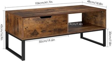 Homfa Lowboard, Fernsehtisch Wohnzimmertisch TV Schrank, Vintage 106x48x43cm