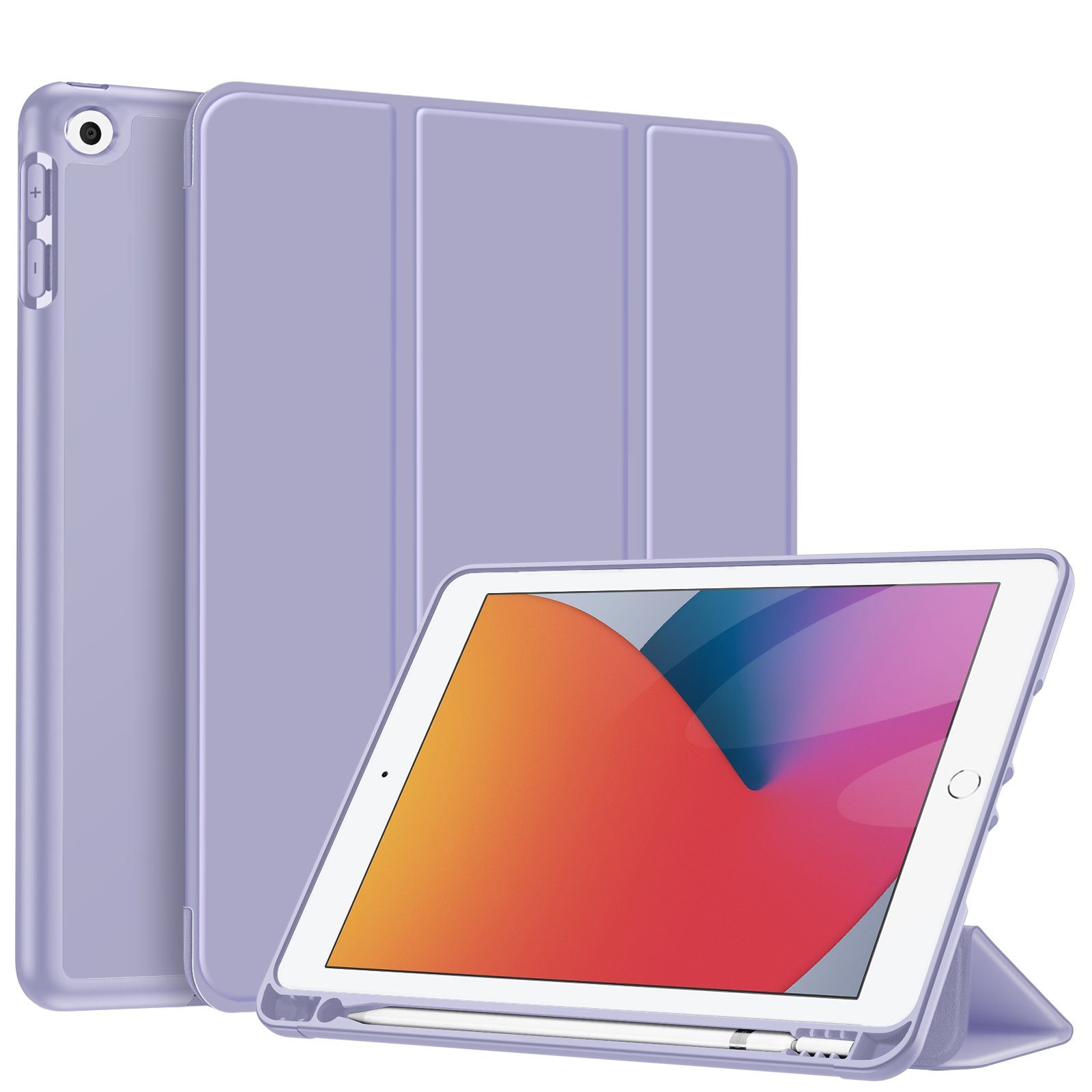 Fintie Tablet-Hülle für iPad 9. Generation 2021/8. Gen 2020/7. Gen 2019 10.2 Zoll, Superleicht TPU Rückseite Abdeckung mit eingebautem Pencil Halter