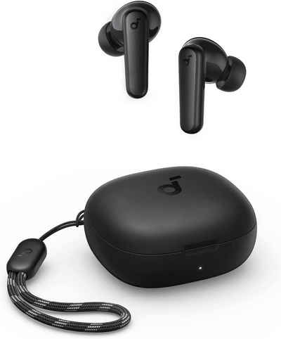 SoundCore IPX5 wasserfest, 2 Mikros mit KI In-Ear-Kopfhörer (Integrierte Mikrofone mit KI-Algorithmus gewährleisten klare Anrufe und deutliche Sprachübertragung für eine reibungslose Kommunikation., mit Das kompakte und leichte Design, ergänzt durch eine Trageschlaufe)