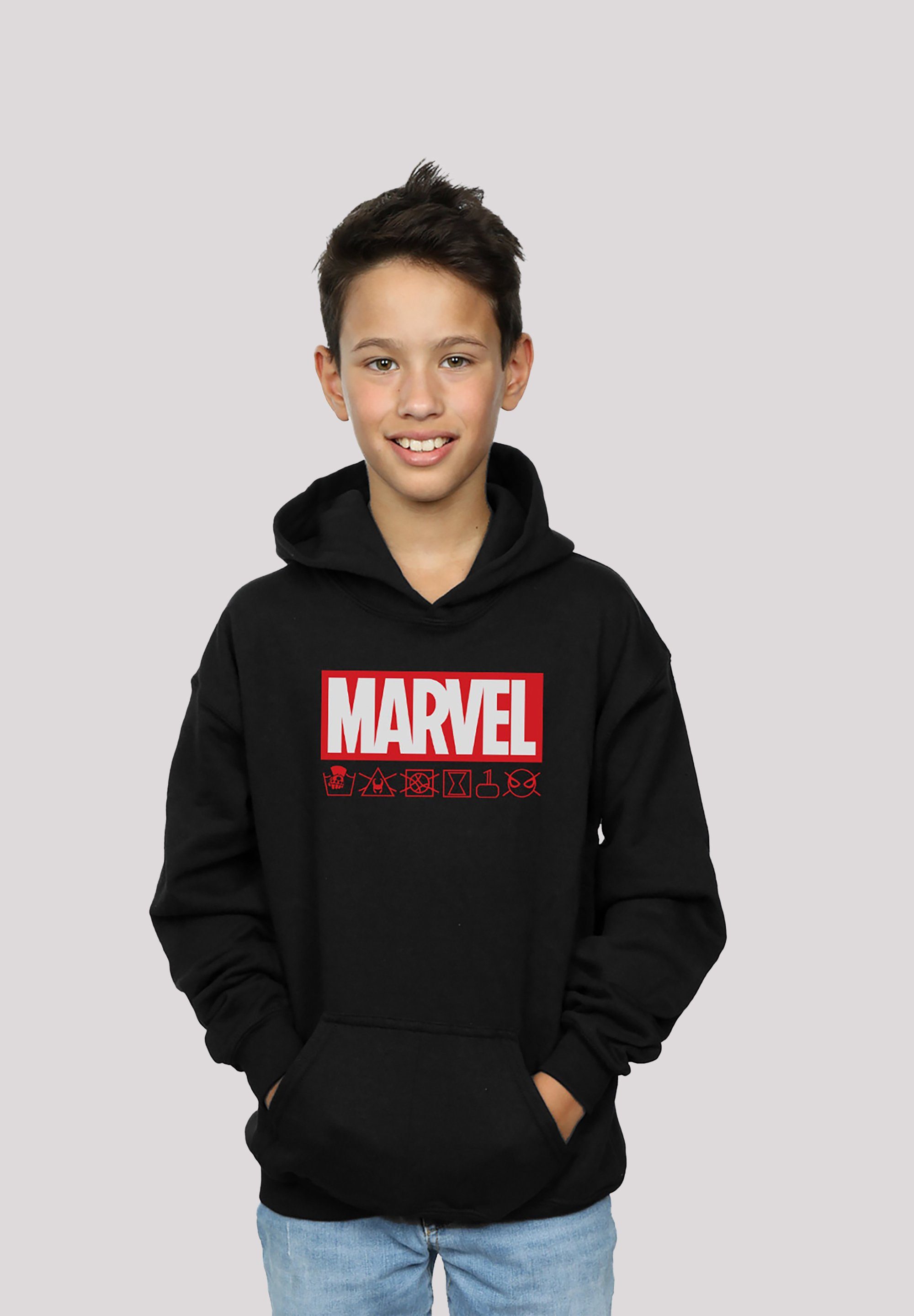 Tolle Online-Shopping-Seite F4NT4STIC Kapuzenpullover Marvel Logo Waschsymbole Print