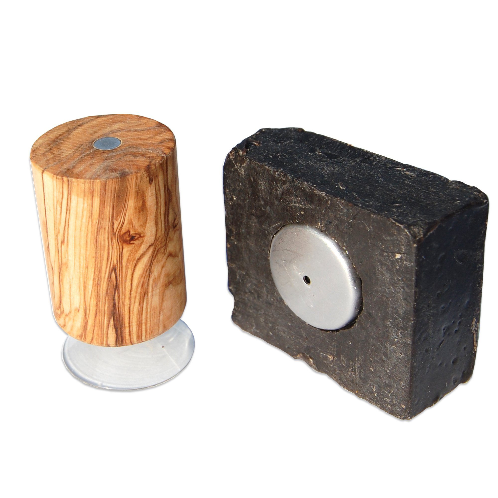 PISA rund Seifenhalter Magnetseifenhalter Seife, mit für die Magnethalterung Olivenholz-erleben Plättchen, inkl.