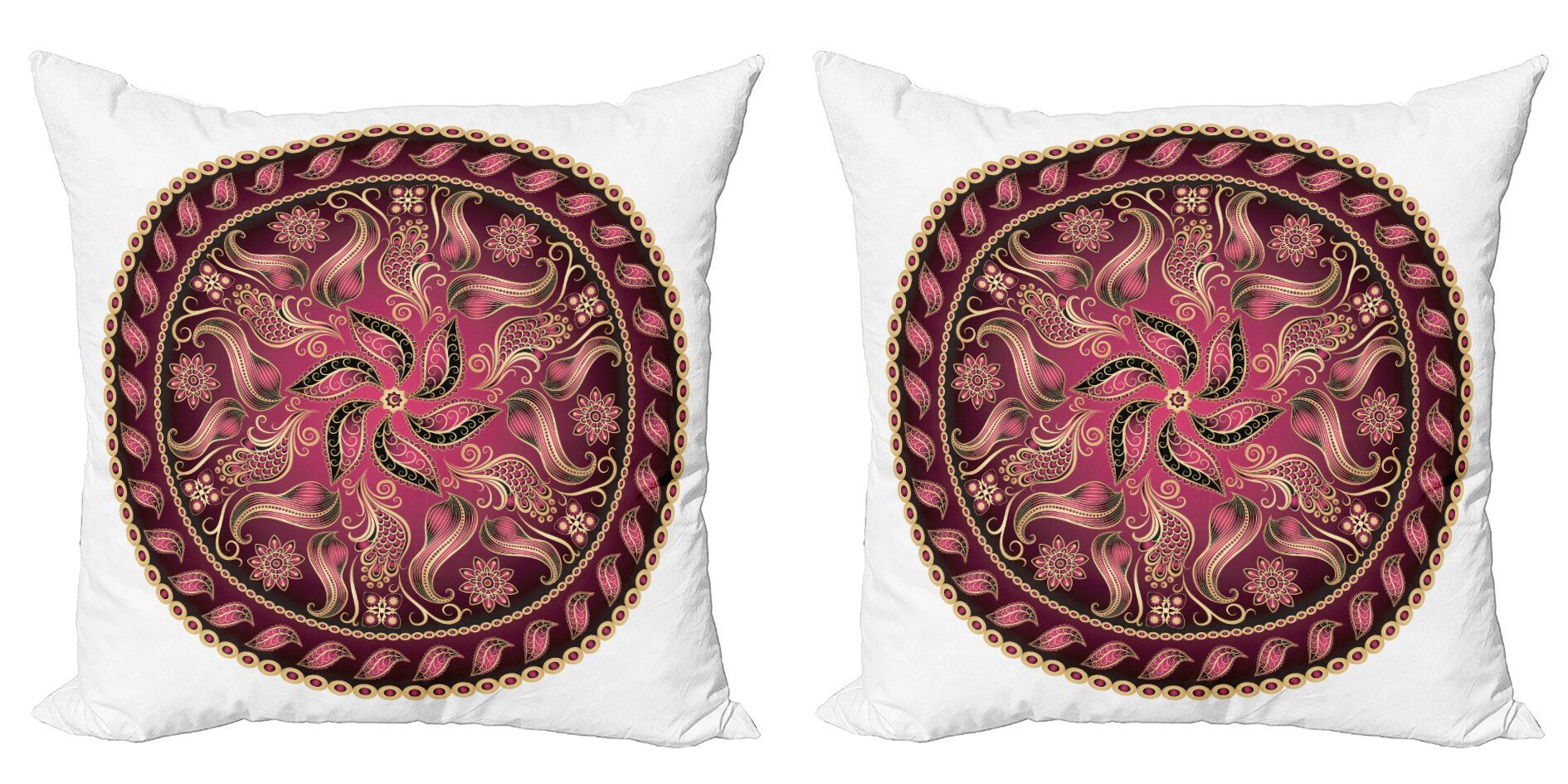 Kissenbezüge Modern Accent Doppelseitiger Digitaldruck, Abakuhaus (2 Stück), Ethnisch Red Mandala-Muster