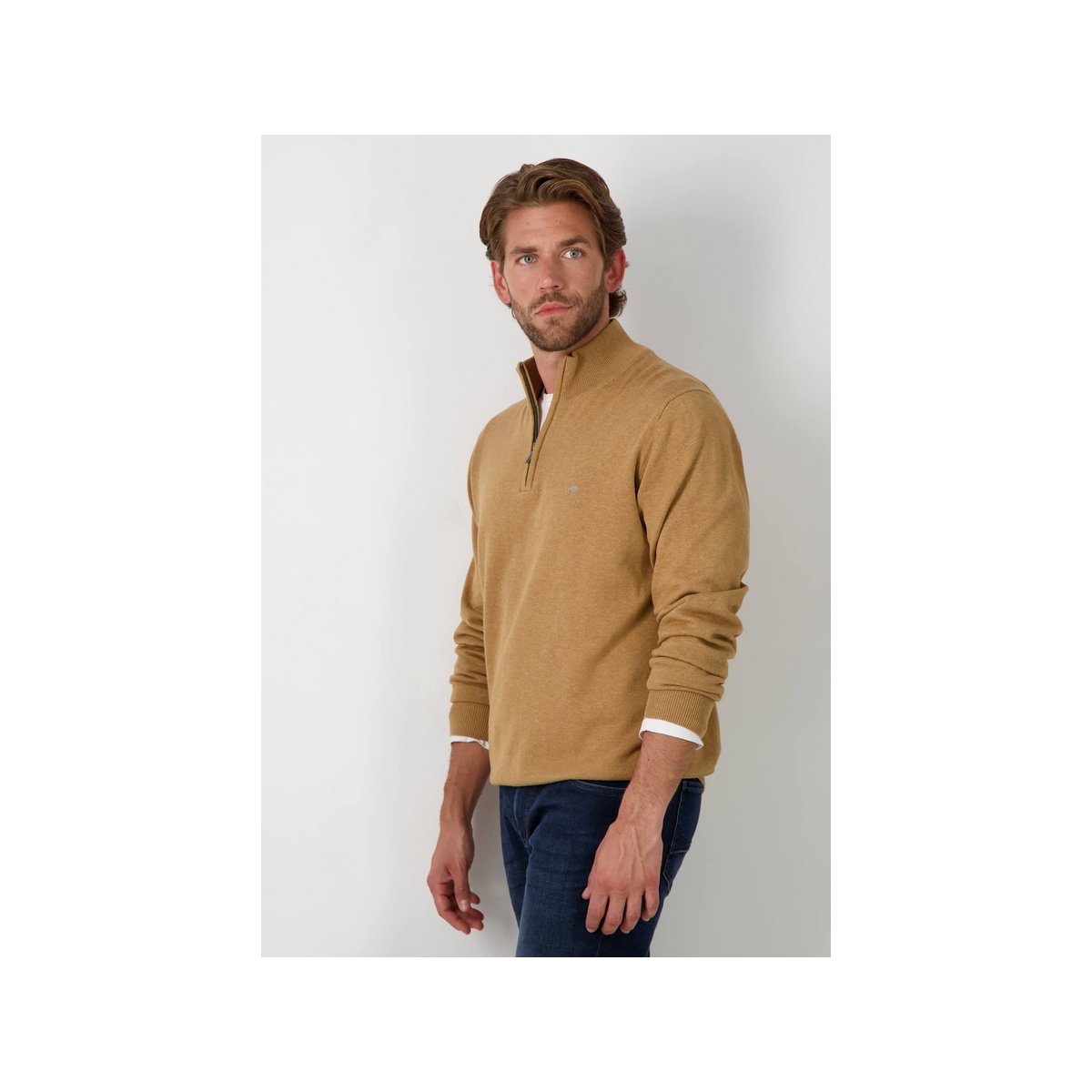 (1-tlg) camel regular V-Ausschnitt-Pullover FYNCH-HATTON fit uni 843