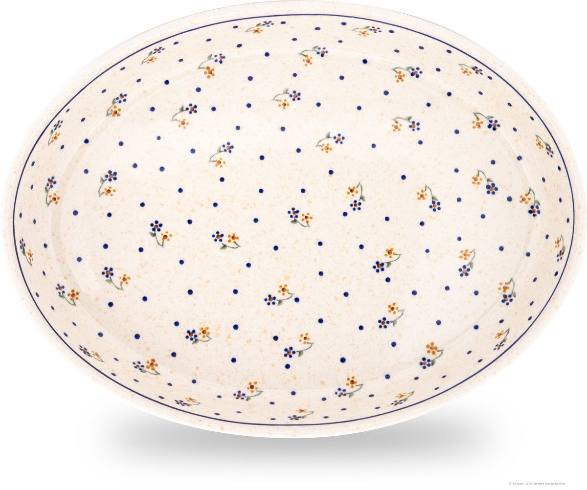 Bunzlauer Keramik Auflaufform Original Bunzlauer Keramik 2,3L Auflaufform oval 35x27x6,5cm Dekor 111, Keramik