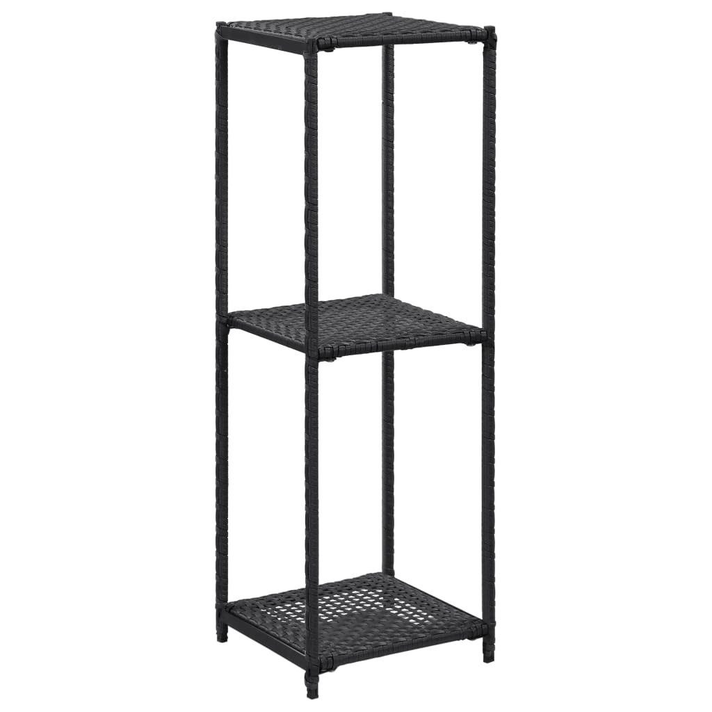 vidaXL Bücherregal Regal Schwarz 30x30x90 cm Poly Rattan, 1-tlg.