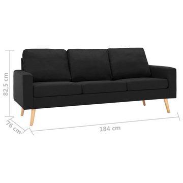 vidaXL Sofa 3-Sitzer-Sofa Schwarz Stoff Couch