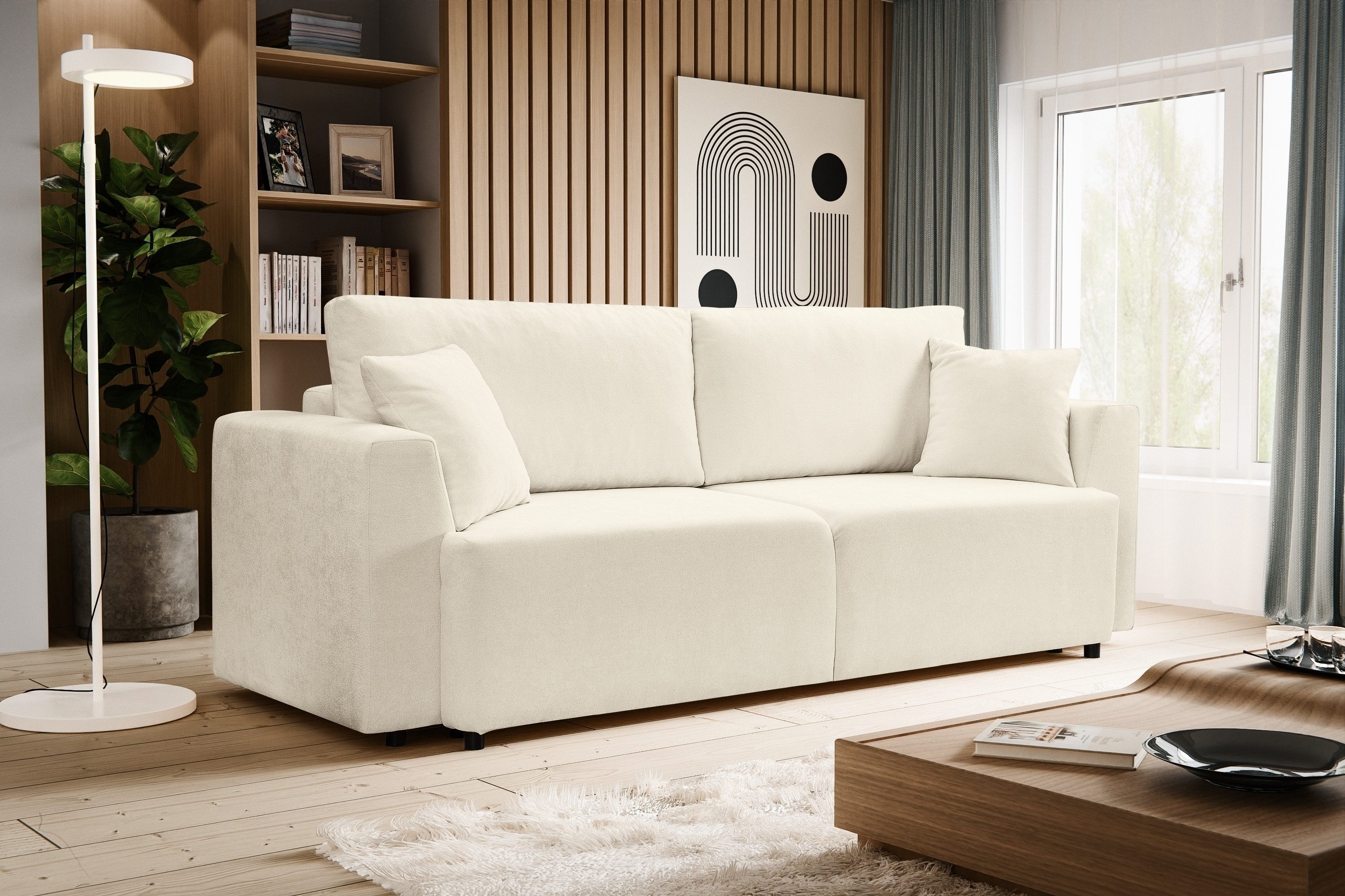 freiraum Schlafsofa Point, in hellbeige, Webstoff - 250x95x99cm (BxHxT)