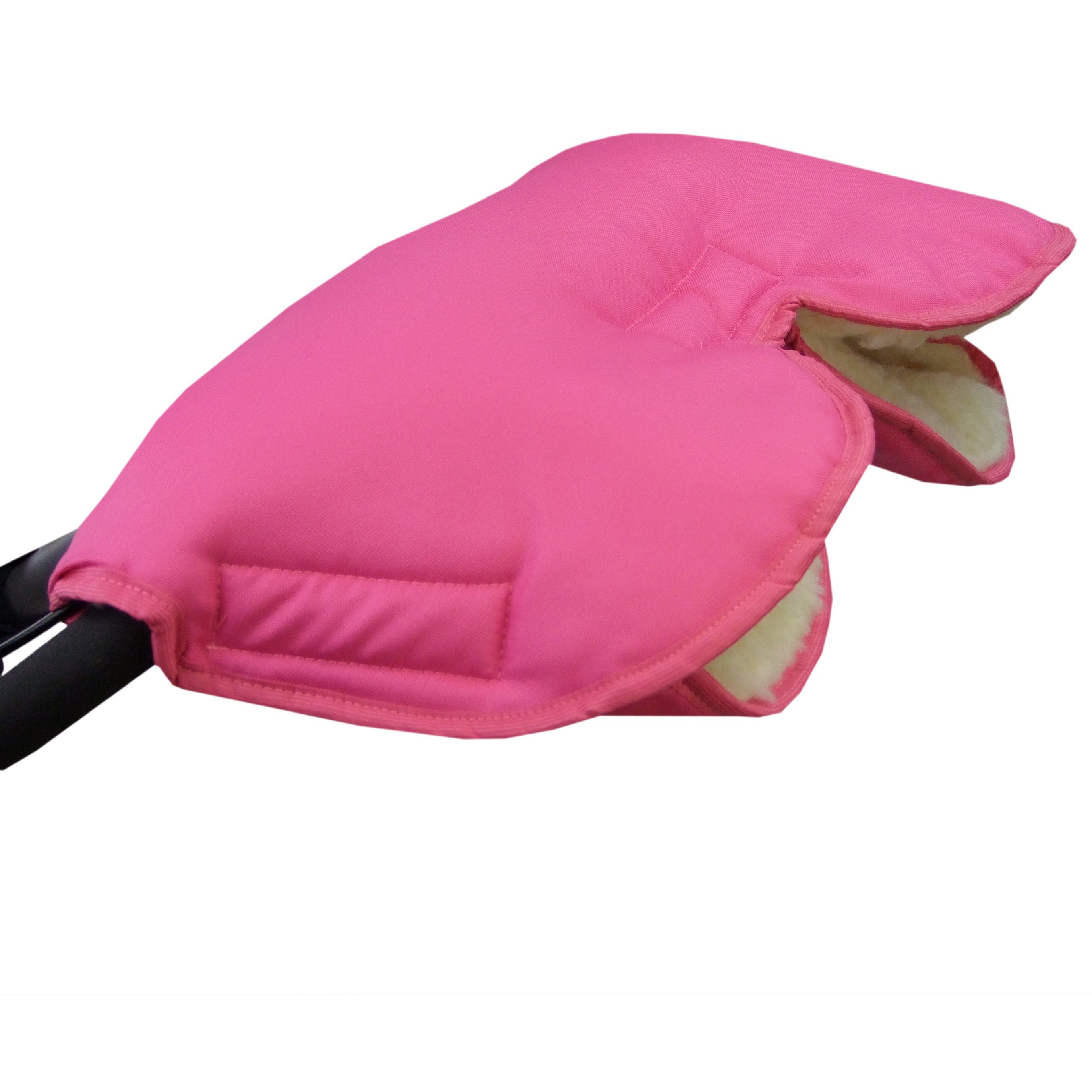 Kinderwagen-Handwärmer Kinderwagen Handschuhe Handmuff Universalgröße Handwärmer K. pink für Muff UNI by BambiniWelt Rafael Wolle,