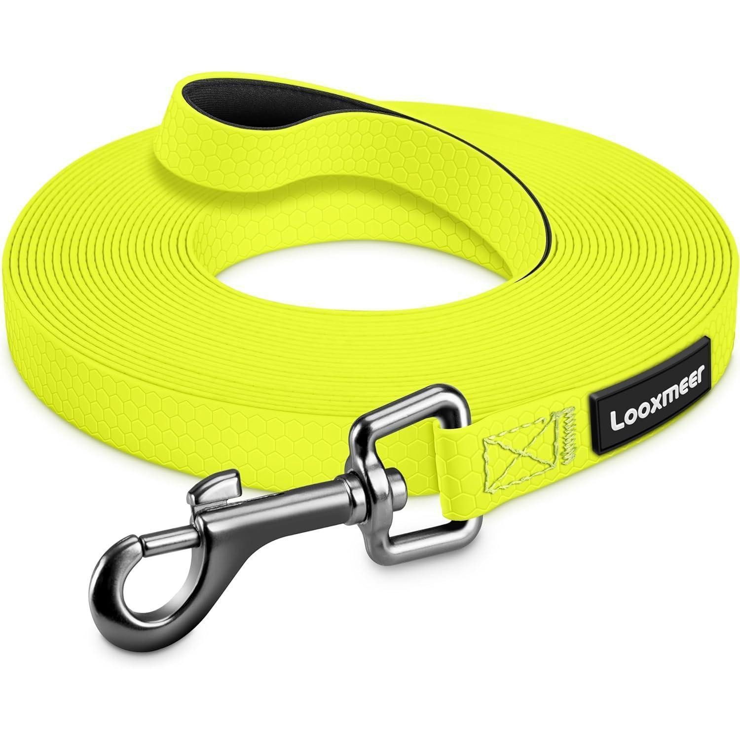LuxusKollektion Hunde-Halsband Schleppleine Biothane Hunde Karabiner Laufleine 3m 30m 10m Neon Gelb