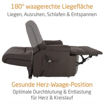 Raburg TV-Sessel FRANK in COFFEE-BRAUN, Fernsehsessel aus Wildleder-Optik-Mikrofaser, elektrische Aufstehhilfe, bis 120 kg belastbar