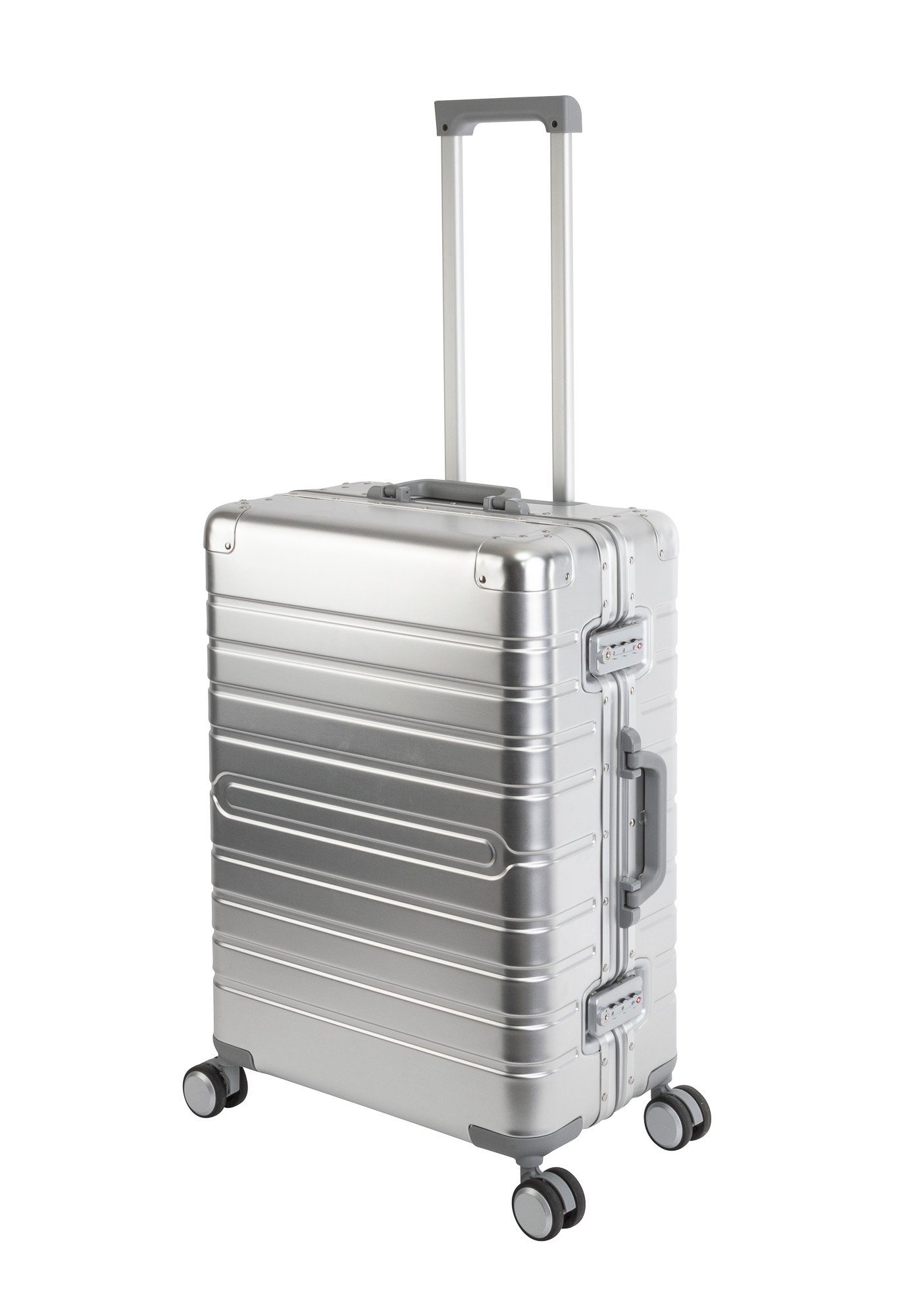 Travelhouse Hartschalen-Trolley Oslo, 4 Rollen, Aluminium Hartschale Schnappverschlüsse