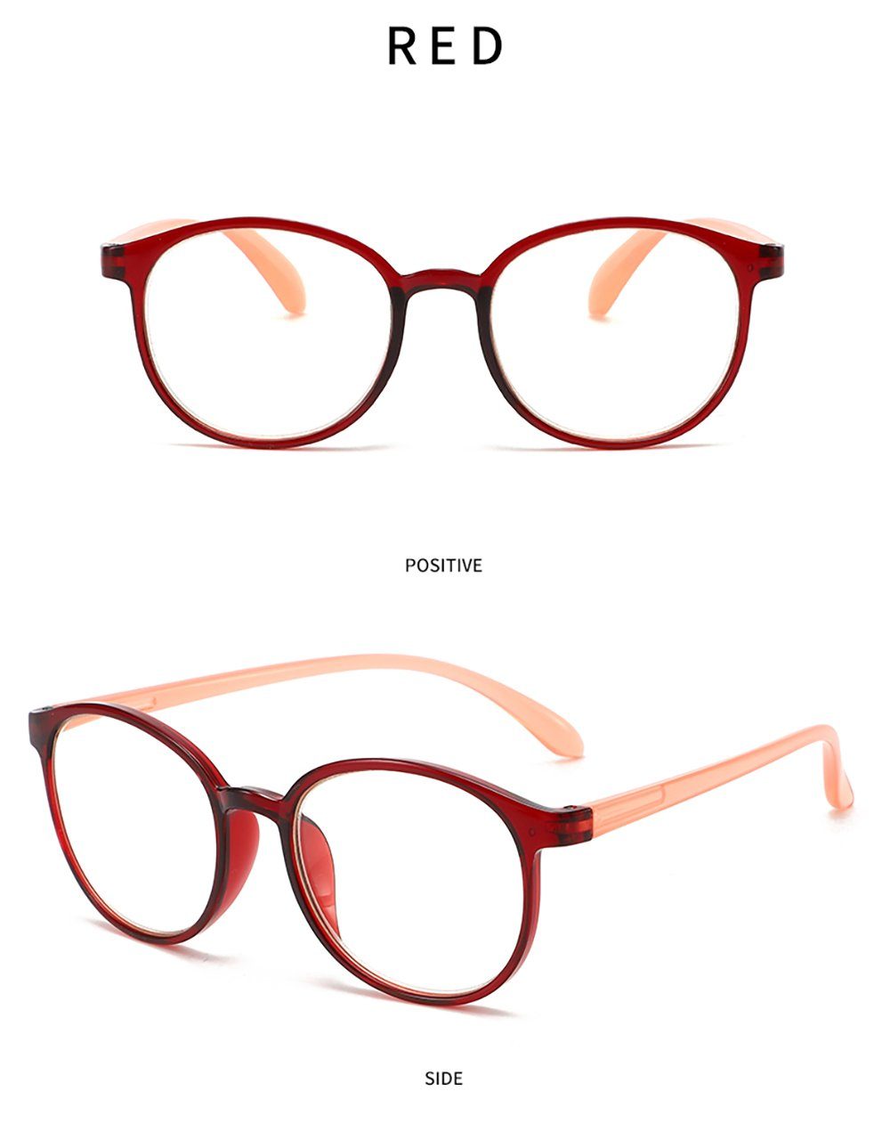 presbyopische bedruckte Mode blaue rot PACIEA Lesebrille Rahmen Gläser anti