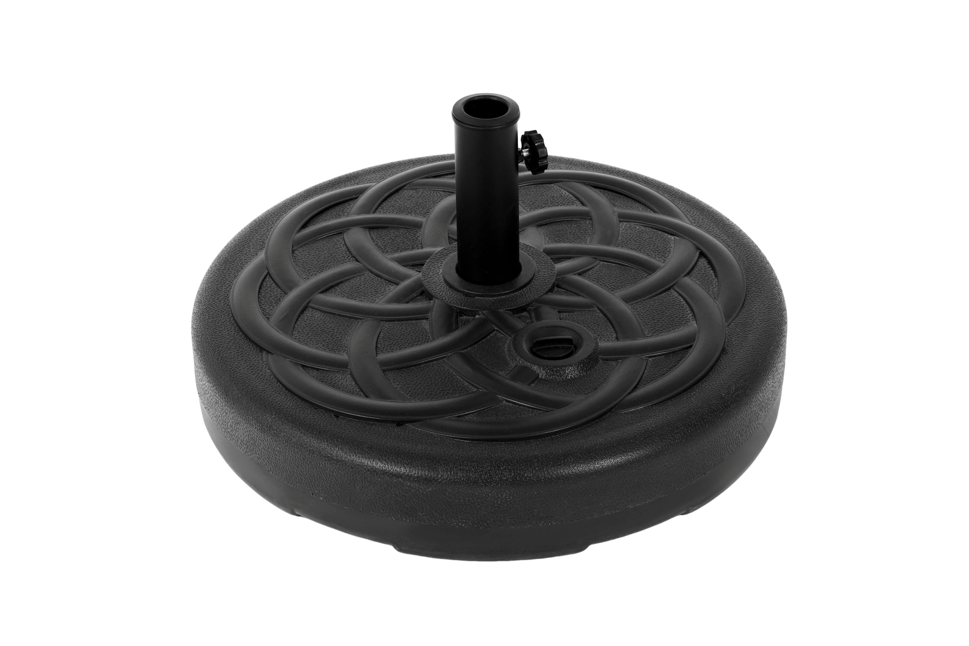 CHICFURN Sonnenschirm Sonnenschirmständer rund Schwarz, befüllbar, Schirmständer, 55x 32cm für Garten, Balkon, Terrasse und Poolbereich