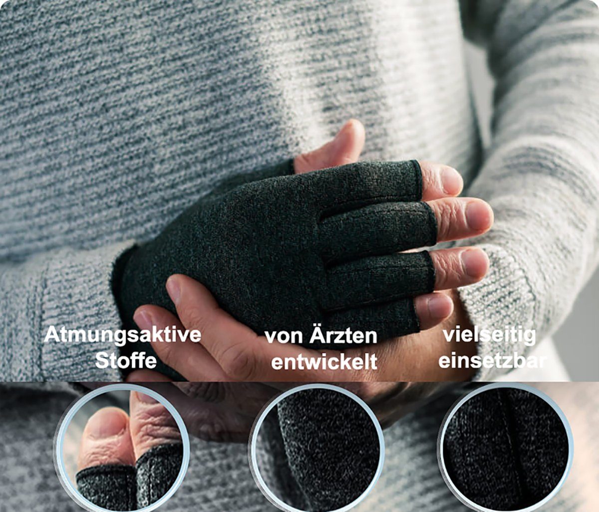 Herz Handschuhe Alster Design Schmerzlinderung, in Fingerlos, A0248 sportlichem Herz Trainingshandschuhe für Arthritis Alster