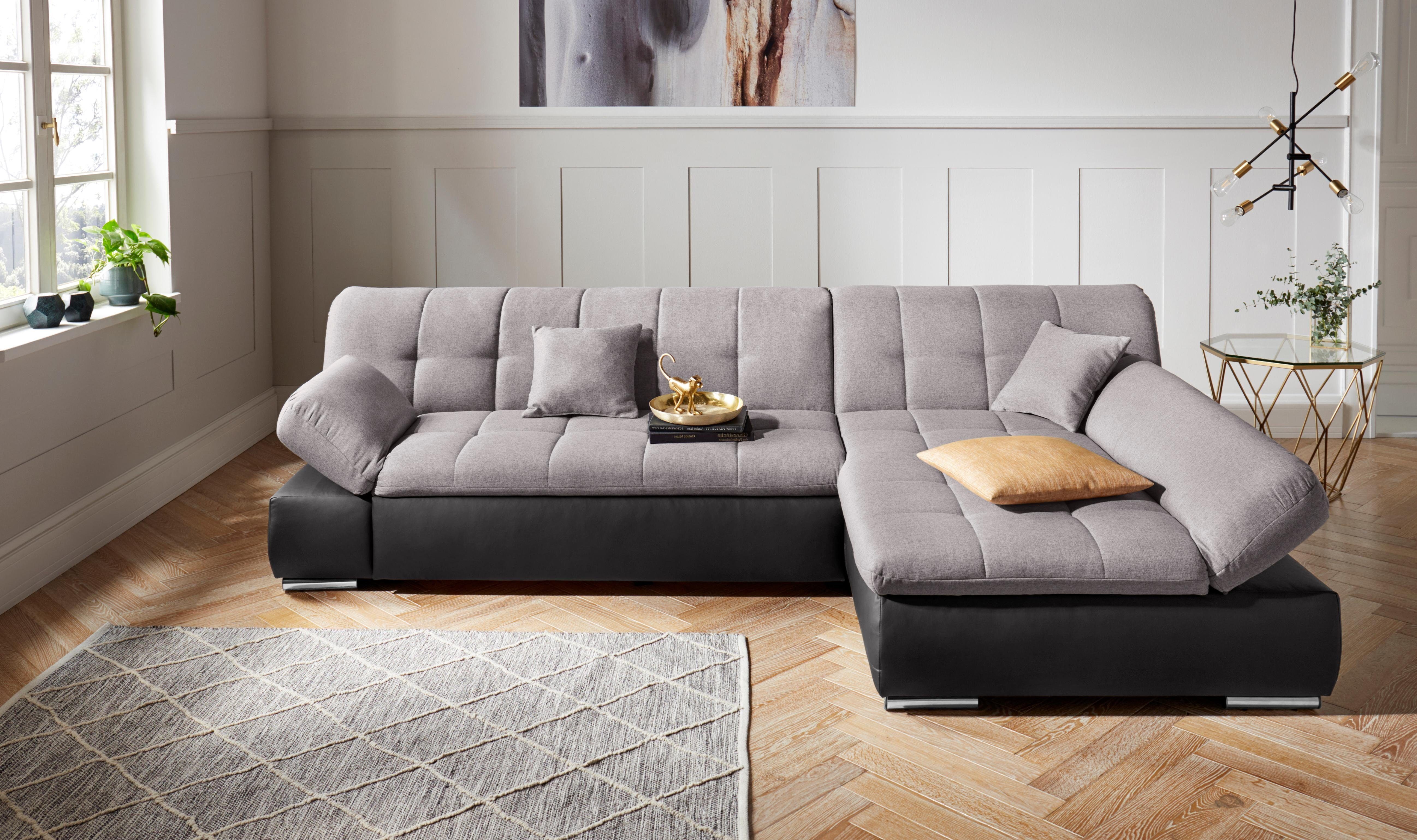 DOMO collection Ecksofa MONA 297x173 cm, modern und komfortabel, whlw. mit Bettfunktion, L-Form