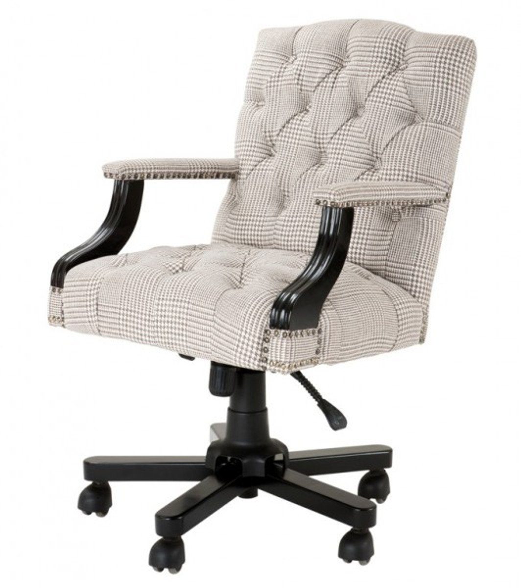Drehstuhl Padrino Schreibtisch Luxus Büro Chef Chefsessel - Chefsessel Braun Stuhl / Stuhl Creme Casa