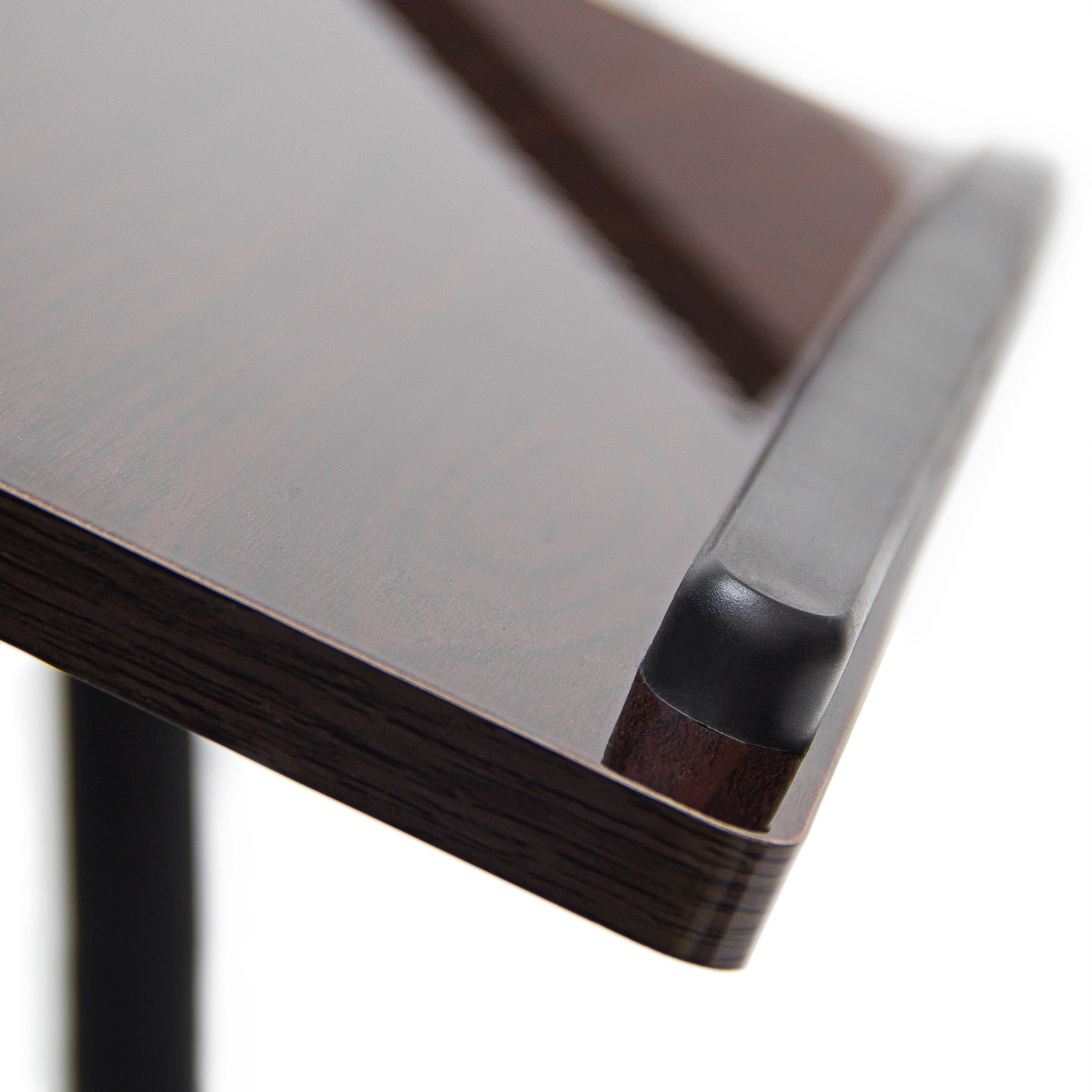 Holz, relaxdays Schreibtisch Schwarz Schwarz Laptoptisch höhenverstellbar Dunkelbraun