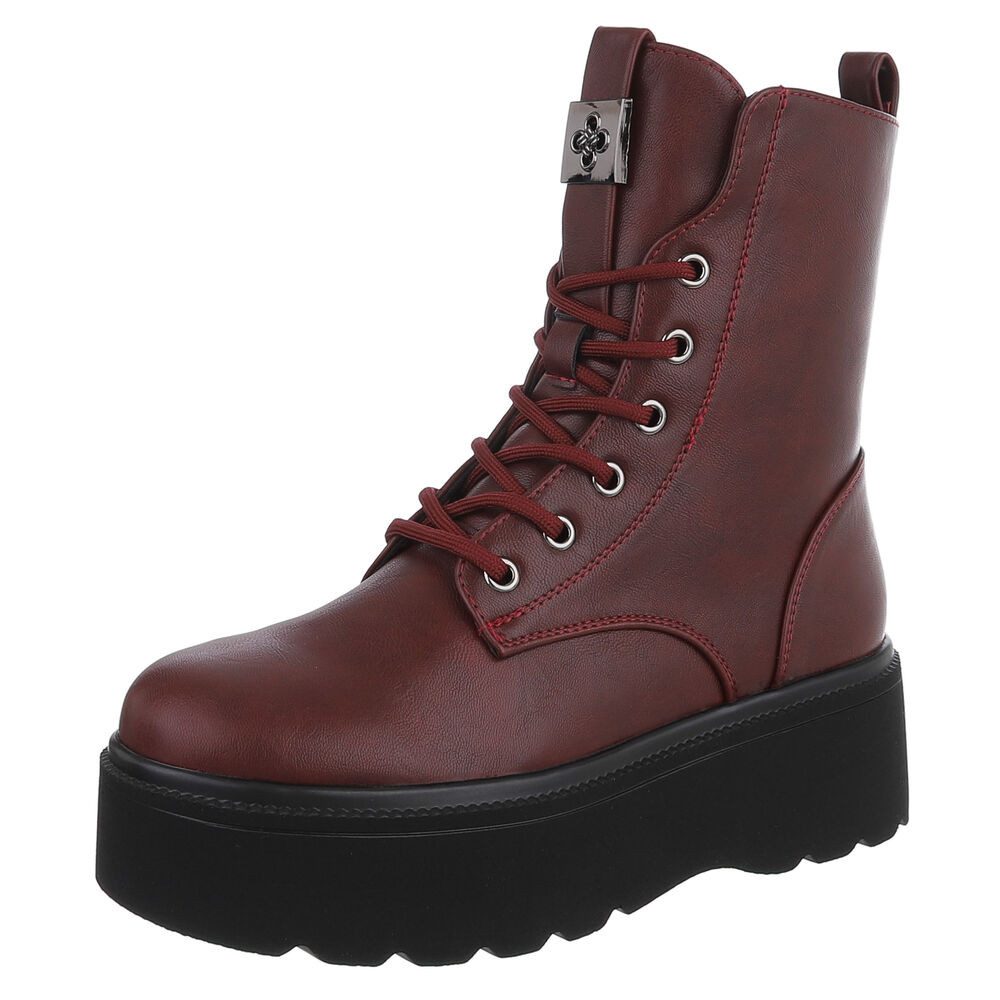 Ital-Design Modische Schnürstiefel mit Schnalle für Damen Schnürstiefelette günstig online kaufen