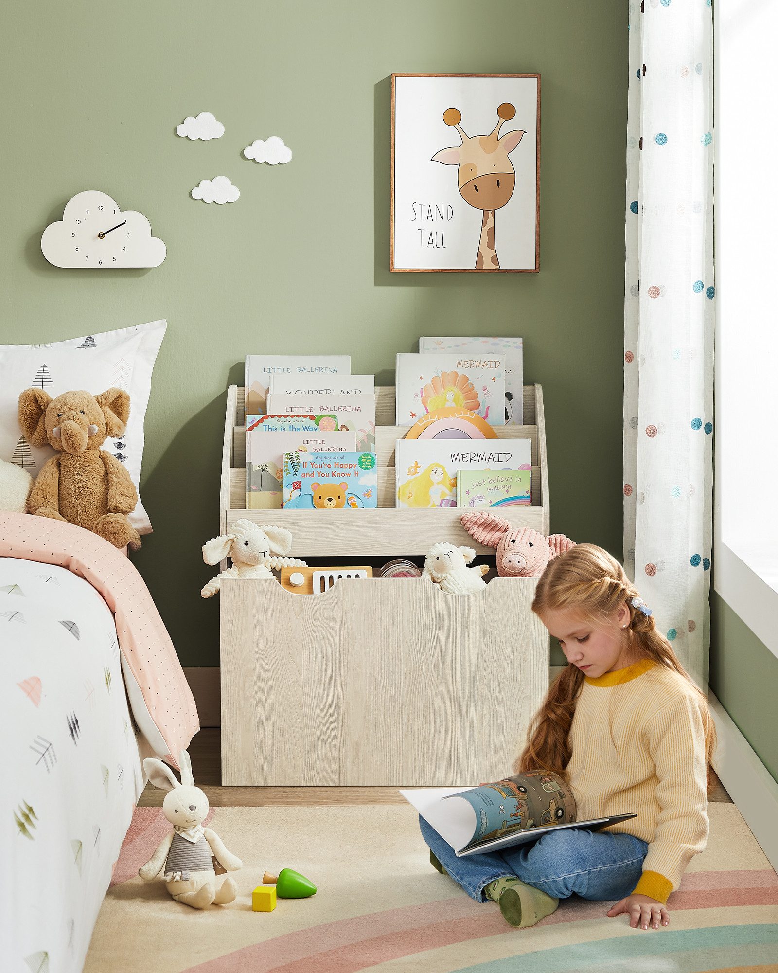 SONGMICS Spielzeugtruhe Bücherregal für Kinder, Kinderregal, Spielzeugregal günstig online kaufen