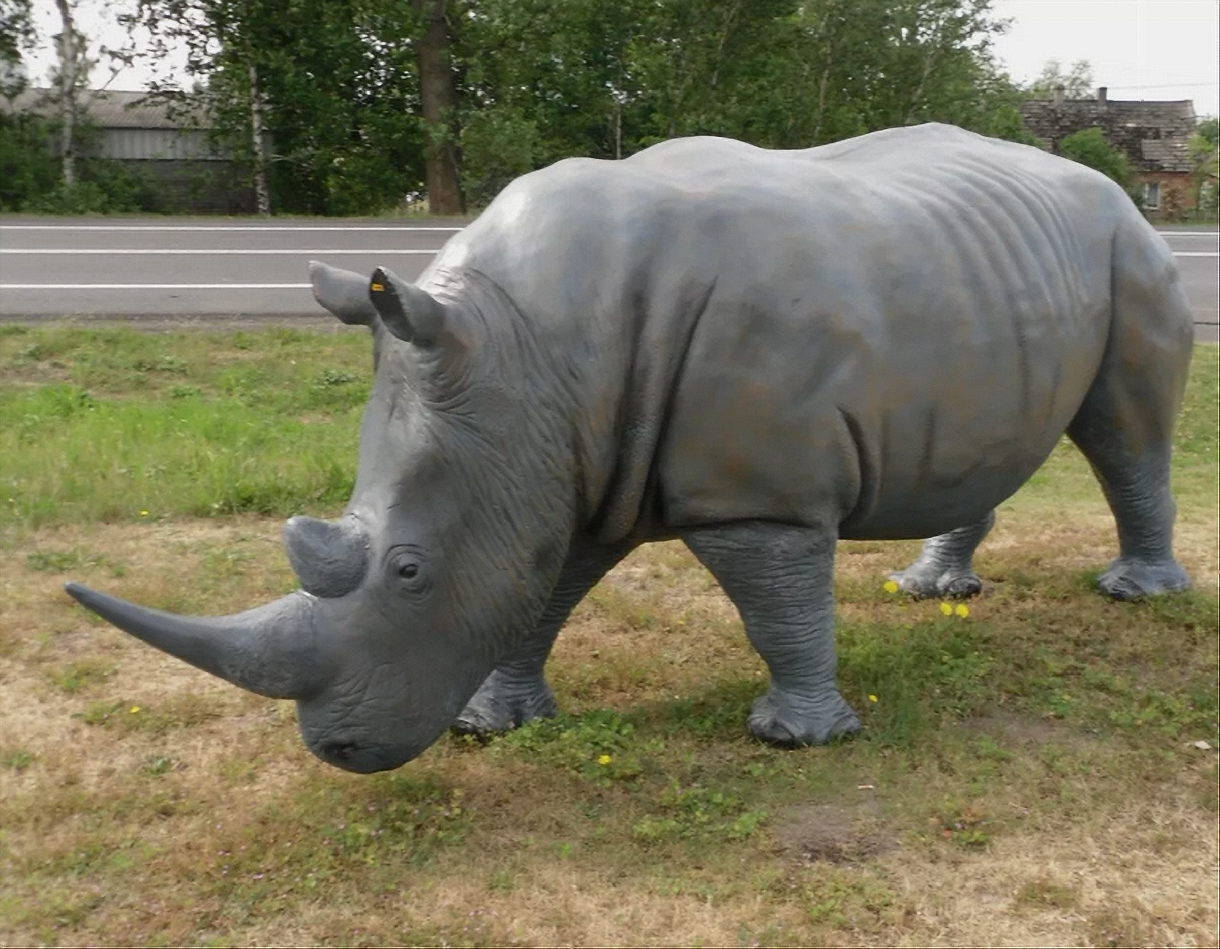 Gartenfigur XXXXXL Nashorn lebensgross 360cm x 165 cm~Garten DEKO FIGUR 3,6m -