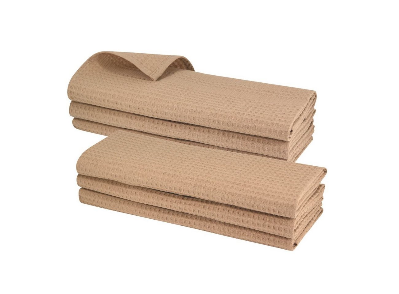 Engelland Geschirrtuch Poliertuch, (Vorteils-Set, 6-tlg., Waffel-Pique), 100 % Baumwolle, integrierte Aufhängeschlaufe, 70 x 50 cm