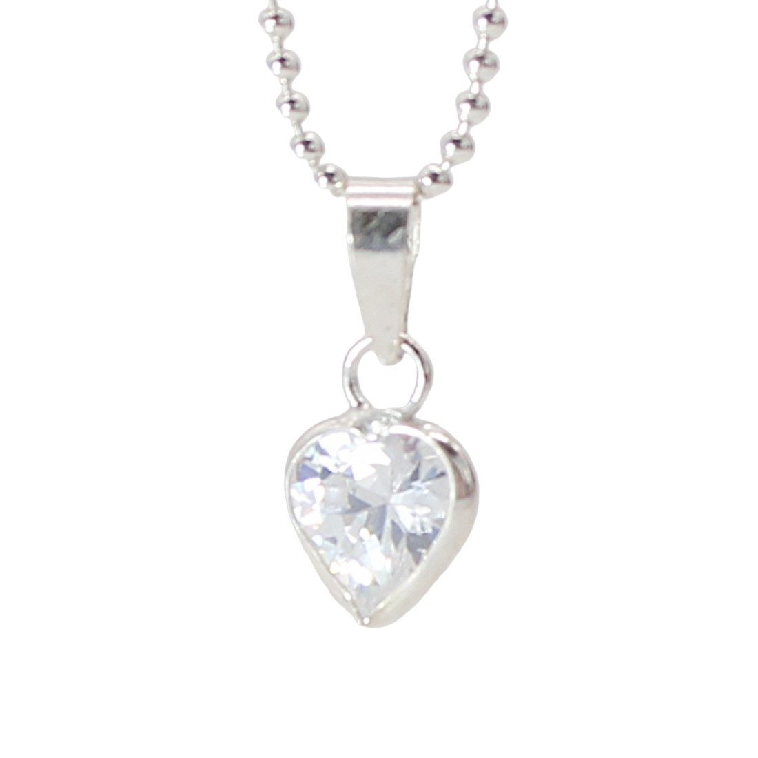 Kette mit Anhänger Silberkette Kette mit Herz Anhänger Damen Zirkonia Halskette