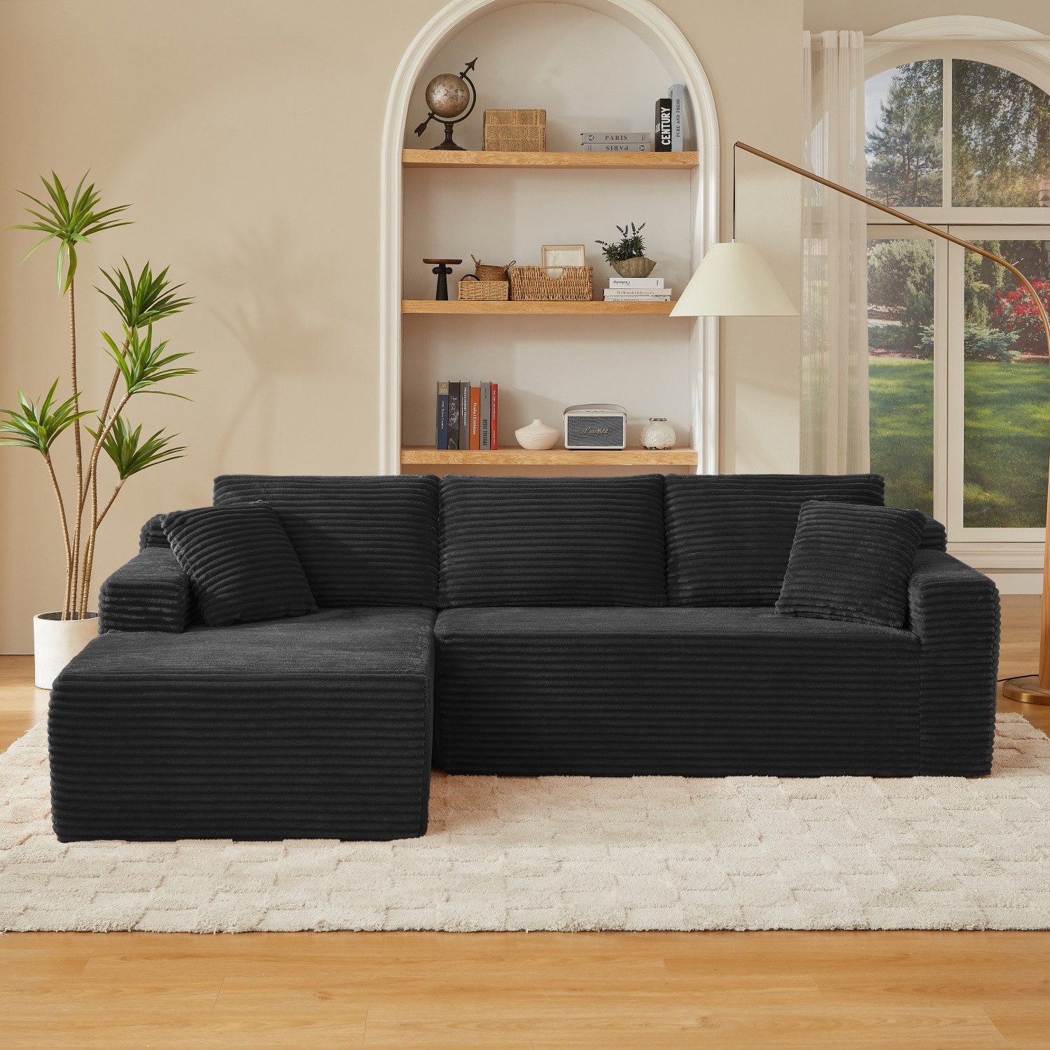 ANYSUN Ecksofa Sofa Modulares Ecksofa, L-Shape Couch, 3 Sitz Modulare Sofa,Keine Montage erforderlich, für Wohnzimmer, Cloud Couch mit übergroßen Chaise