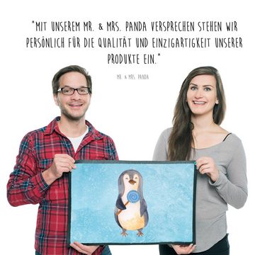 Fußmatte 50 x 75 cm Pinguin Lolli - Eisblau - Geschenk, Gauner, Fußabstreifer, Mr. & Mrs. Panda, Höhe: 0.3 mm, Liebevoller Empfang