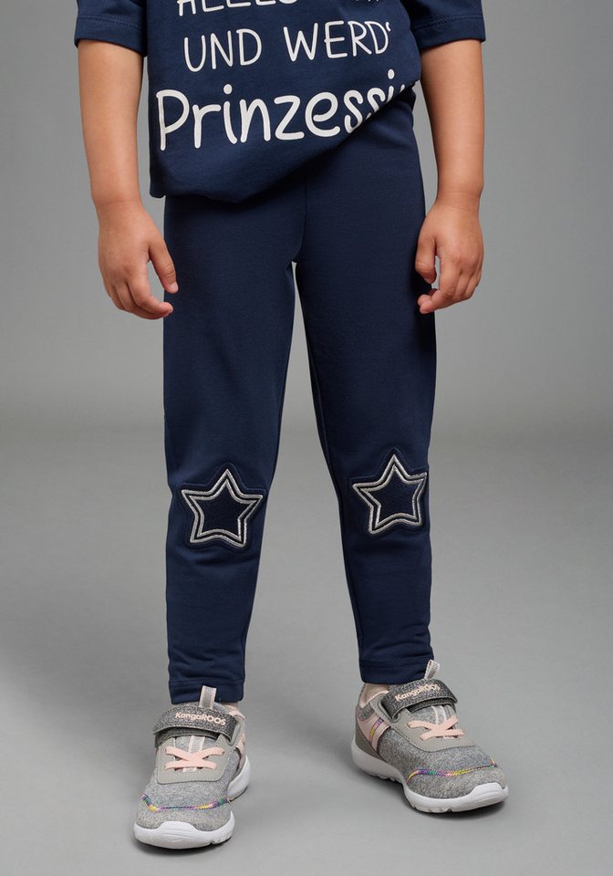 KIDSWORLD Leggings Süße Leggings mit Sternenapplikation für kleine Mädchen Warme Leggings mit Sternen, extra-eng geschnittene Slim Fit Form