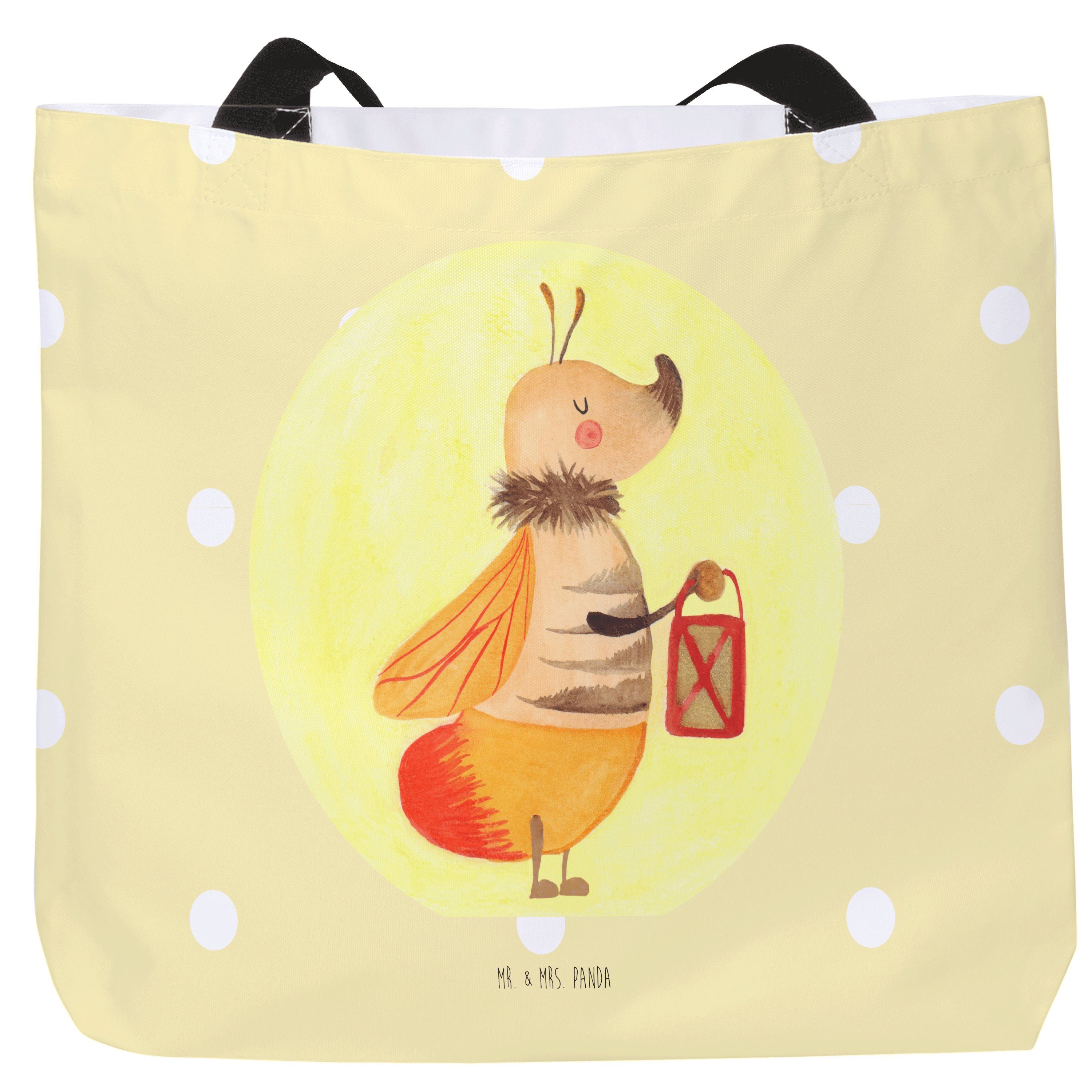 Mr. & Mrs. (1-tlg) Verlobung, Glühwurm, - Pastell Gelb Geschenk, Shopper Panda Shopper, Glühwürmchen 