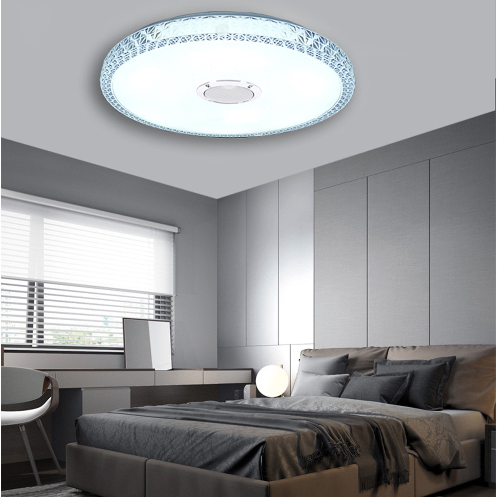 Mutoy Deckenleuchte Lautsprecher,dimmbar, Bluetooth LED Ø fest LED 40cm, integriert, Deckenleuchte mit APP-Steuerung Deckenlampe,Deckenlampe oder wohnzimmer, Fernbedienung