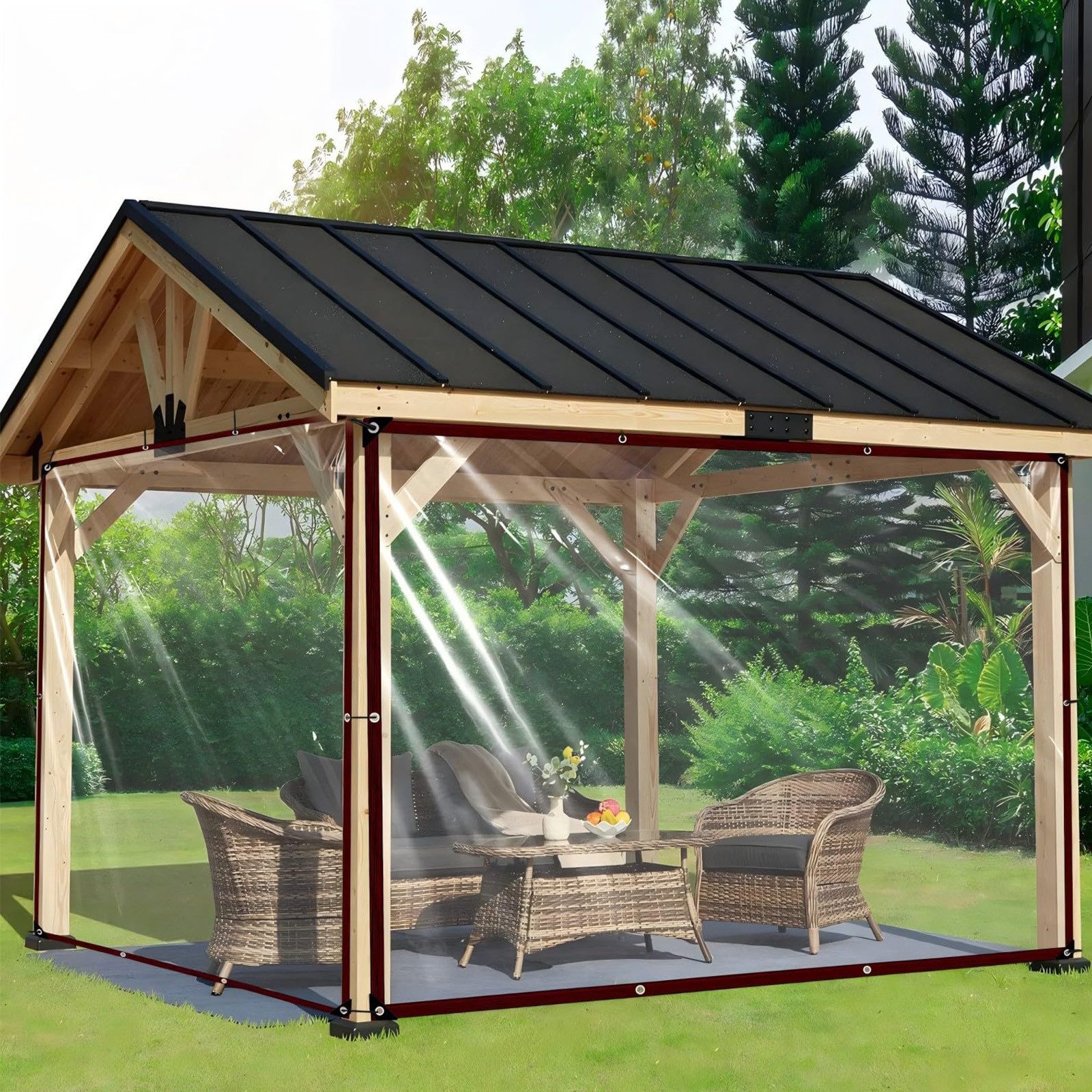 Jibenhome Schutzplane Transparente Plane Abdeckplane mit Ösen, Faltbar Abde günstig online kaufen