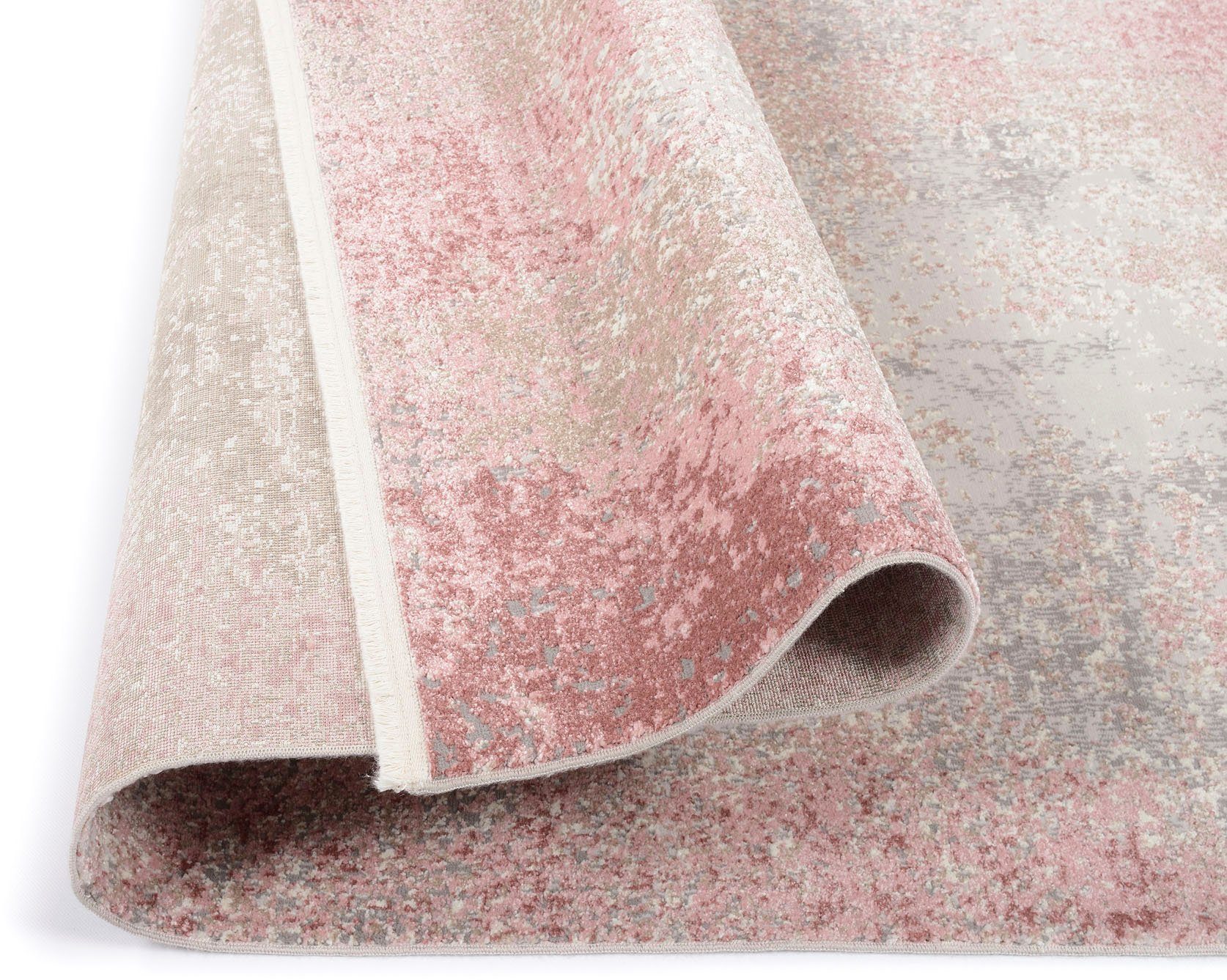 OCI DIE TEPPICHMARKE Teppich TOP SABINA, rechteckig, Höhe: 7 mm, 3-D Hoch Tief Optik, mit Fransen, Wohnzimmer – Bild 4 von 5